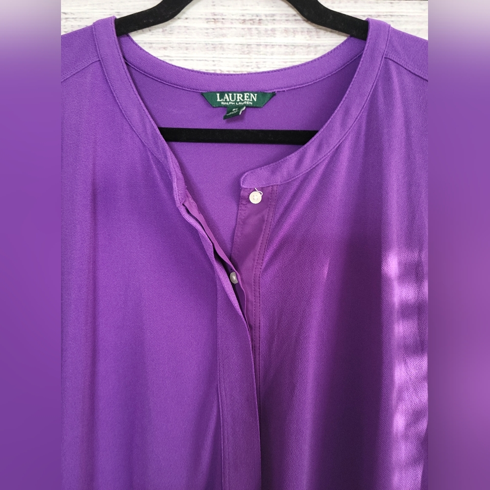 Lauren Ralph Lauren 2X Purple Tunic Length Top - Picture 4 of 5